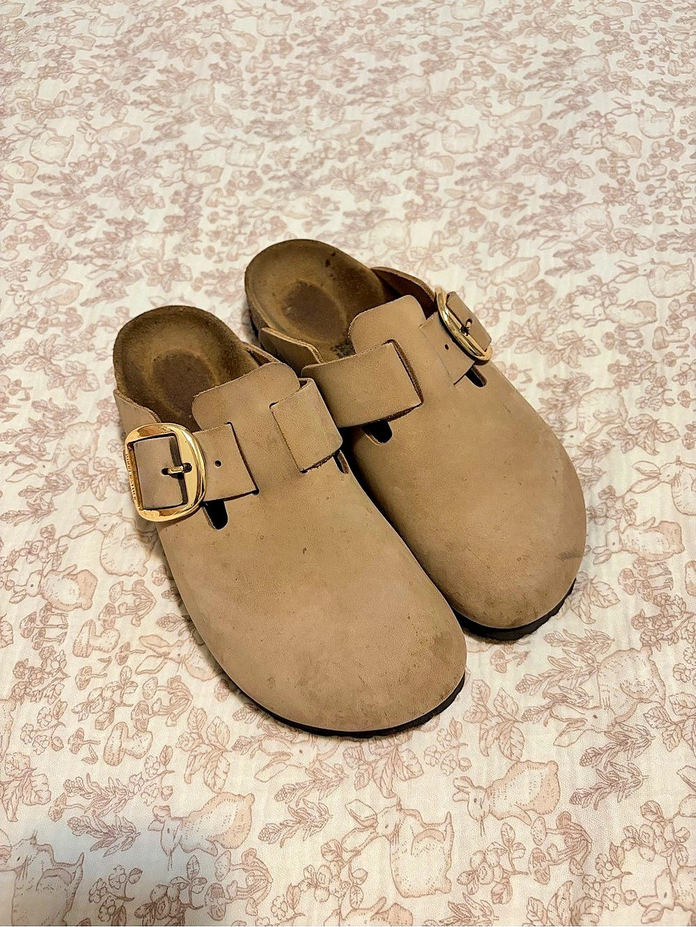 Birkenstock Boston Big Buckle Brown Leather Clogs - Picture 2 of 5